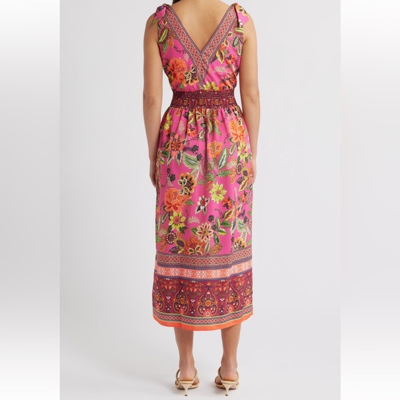 New Eliza J Smocked Waist Midi Dress Size 8 - Picture 3 of 16